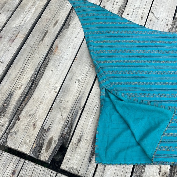 SOUTHWESTERN GREEN PATTERNED COTTON WRAP SKIRT SIZE SM-LG GREAT FOR BEACH - Picture 13 of 14